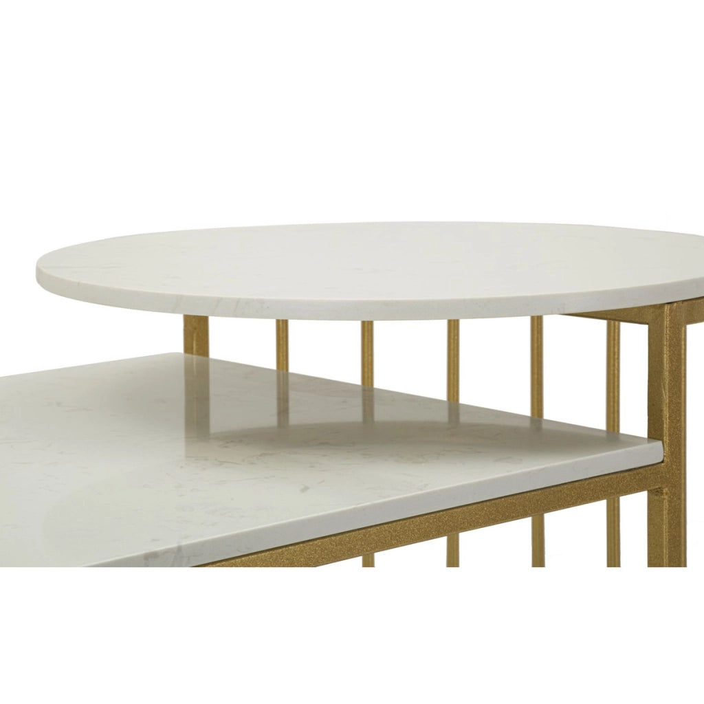 Tavolino VKH792, Oro, Metallo, 90x50x50 cm