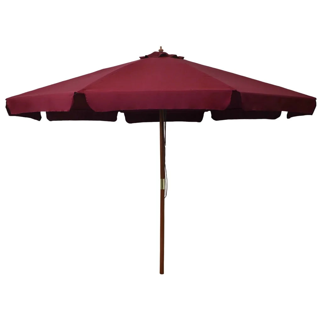 Ombrellone da Esterni con Palo in Legno 330 cm Rosso Borgogna cod mxl 55973