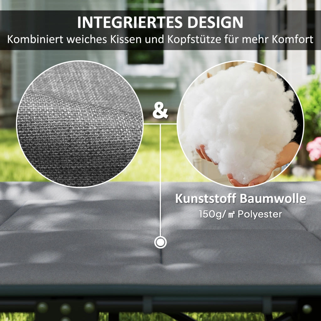 Letto pieghevole con materasso e cuscino ¨C zephmum ¨C grigio 187x67x37 cm
