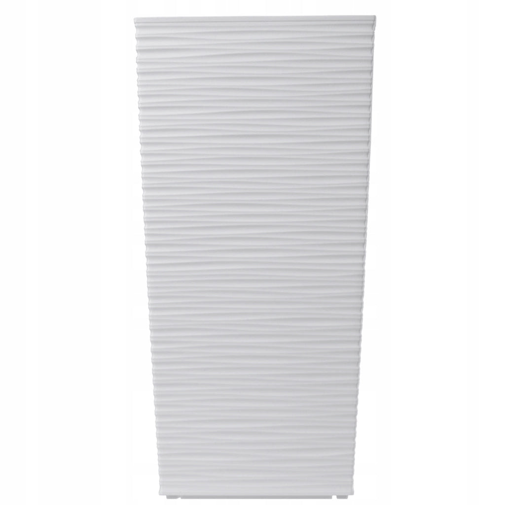 Vaso da fiori KADAX per giardino + inserto, 24x47 cm, alto, bianco, grande, per terrazza, fiori