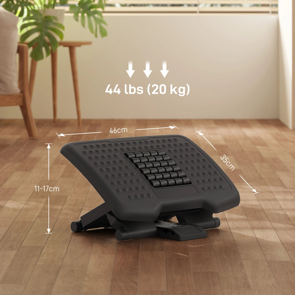 Poggiapiedi da scrivania regolabile in altezza, supporto ergonomico antiscivolo, per ufficio domestico e ufficio, nero.
