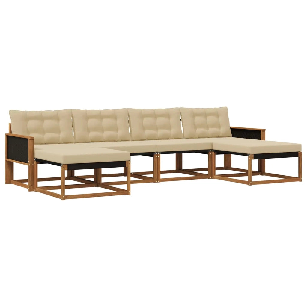 Set di divani da esterno 6 pz Naturale e Beige 3381593