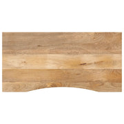 Piano Scrivania con Curva 120x60x2,5cm Massello Grezzo di Mango