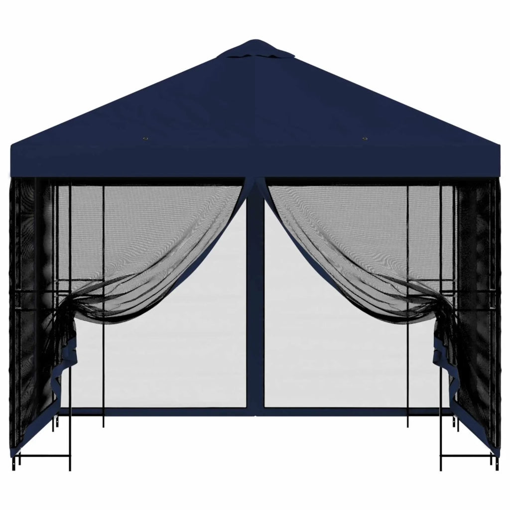 Gazebo da giardino con pareti laterali 3 x 3 m Blu 900343