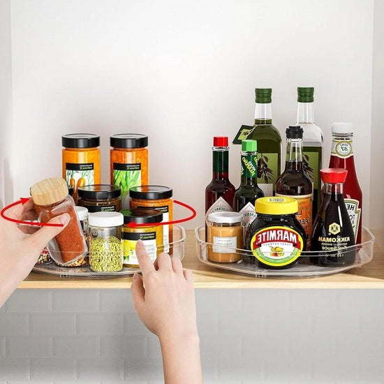 Organizzatore di Spezie a Rotazione per Frigorifero Organizzatore di Spezie per Cucina a Due Giri
