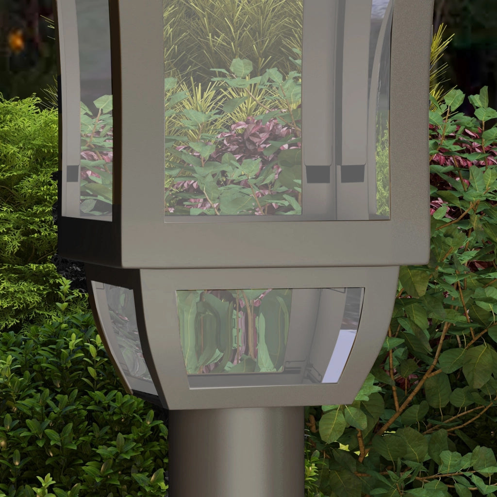 Lampada da giardino solare a LED classica ¨C zephmum ¨C nero 15x15x127 cm
