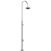 Doccia da esterno SIMPLE in acciaio inox 304, con lavapiedi