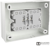 MULTIPRESA da parete ESTERNA  4 PRESE schuko bianca con scatola di supporto per installazioni superficiali, compatibile con tutte le scatole da incasso 3 posti (muratura o cartongesso)