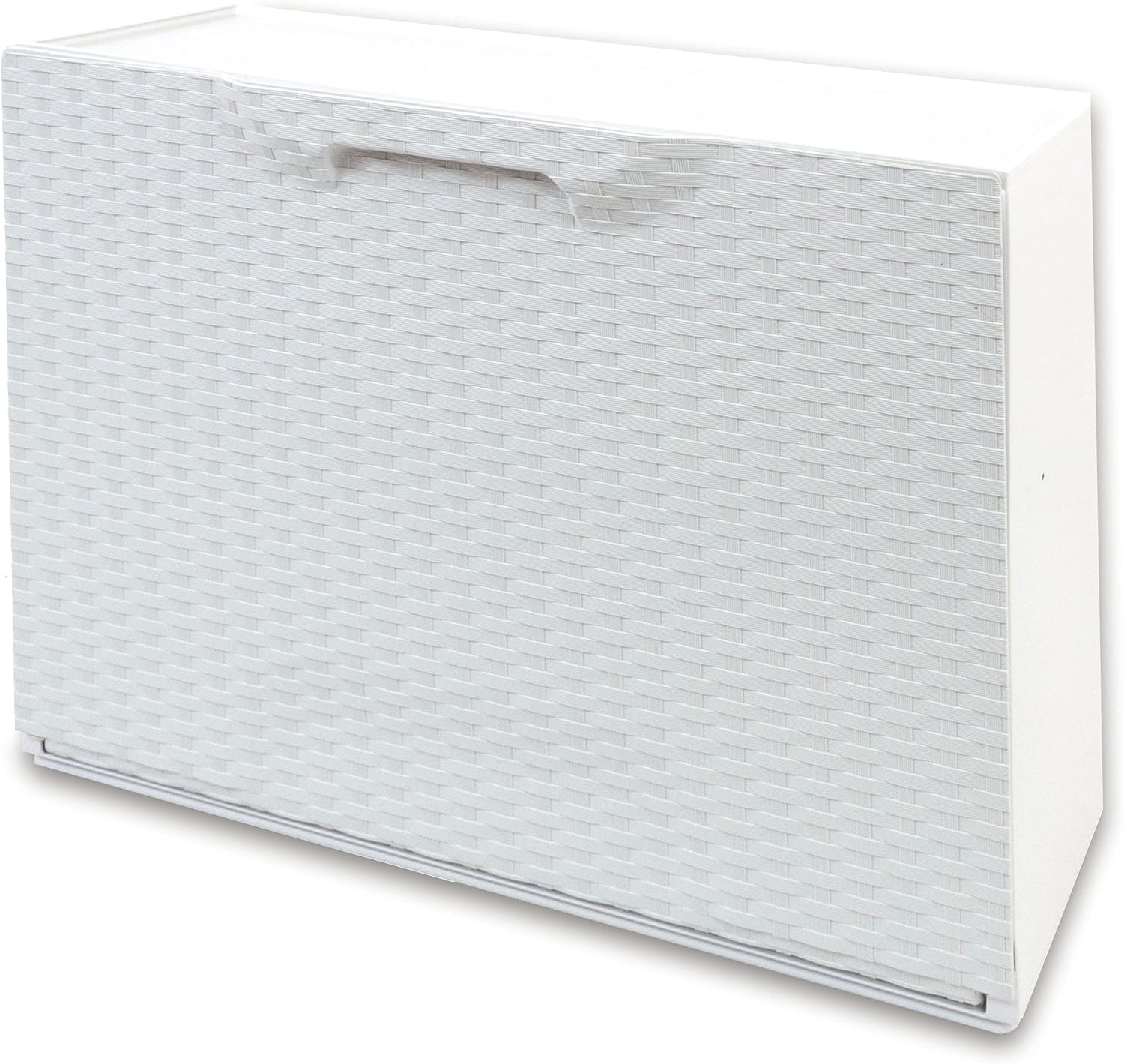 SCARPIERA MODULARE RATTAN in plastica BIANCO CM 51X17,3 H.CM 40,1 agganciabile, componibile e incastrabile