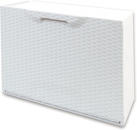 SCARPIERA MODULARE RATTAN in plastica BIANCO CM 51X17,3 H.CM 40,1 agganciabile, componibile e incastrabile