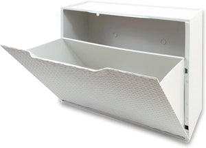 SCARPIERA MODULARE RATTAN in plastica BIANCO CM 51X17,3 H.CM 40,1 agganciabile, componibile e incastrabile