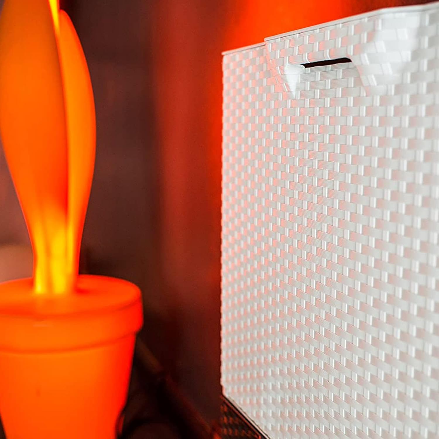 SCARPIERA MODULARE RATTAN in plastica BIANCO CM 51X17,3 H.CM 40,1 agganciabile, componibile e incastrabile