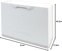 SCARPIERA MODULARE RATTAN in plastica BIANCO CM 51X17,3 H.CM 40,1 agganciabile, componibile e incastrabile