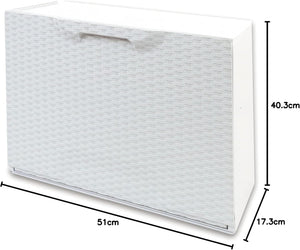SCARPIERA MODULARE RATTAN in plastica BIANCO CM 51X17,3 H.CM 40,1 agganciabile, componibile e incastrabile