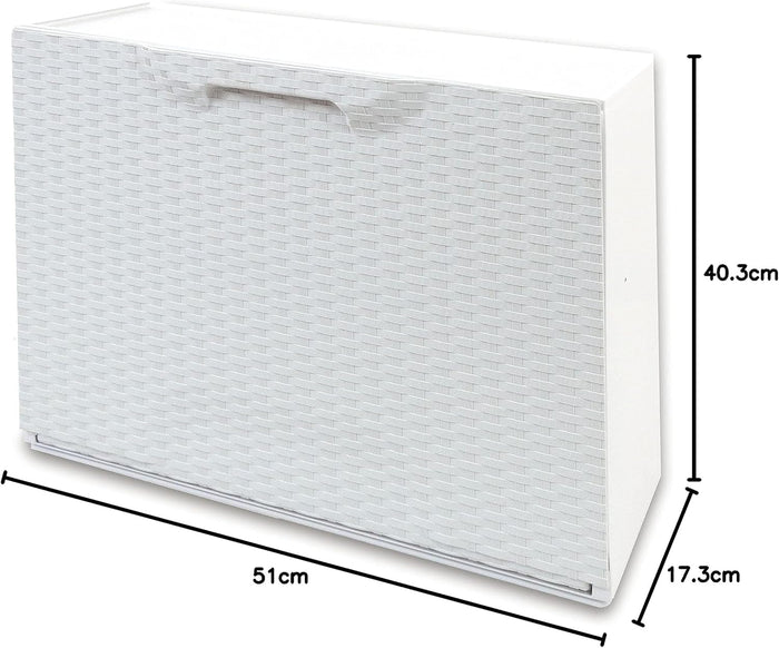 SCARPIERA MODULARE RATTAN in plastica BIANCO CM 51X17,3 H.CM 40,1 agganciabile, componibile e incastrabile