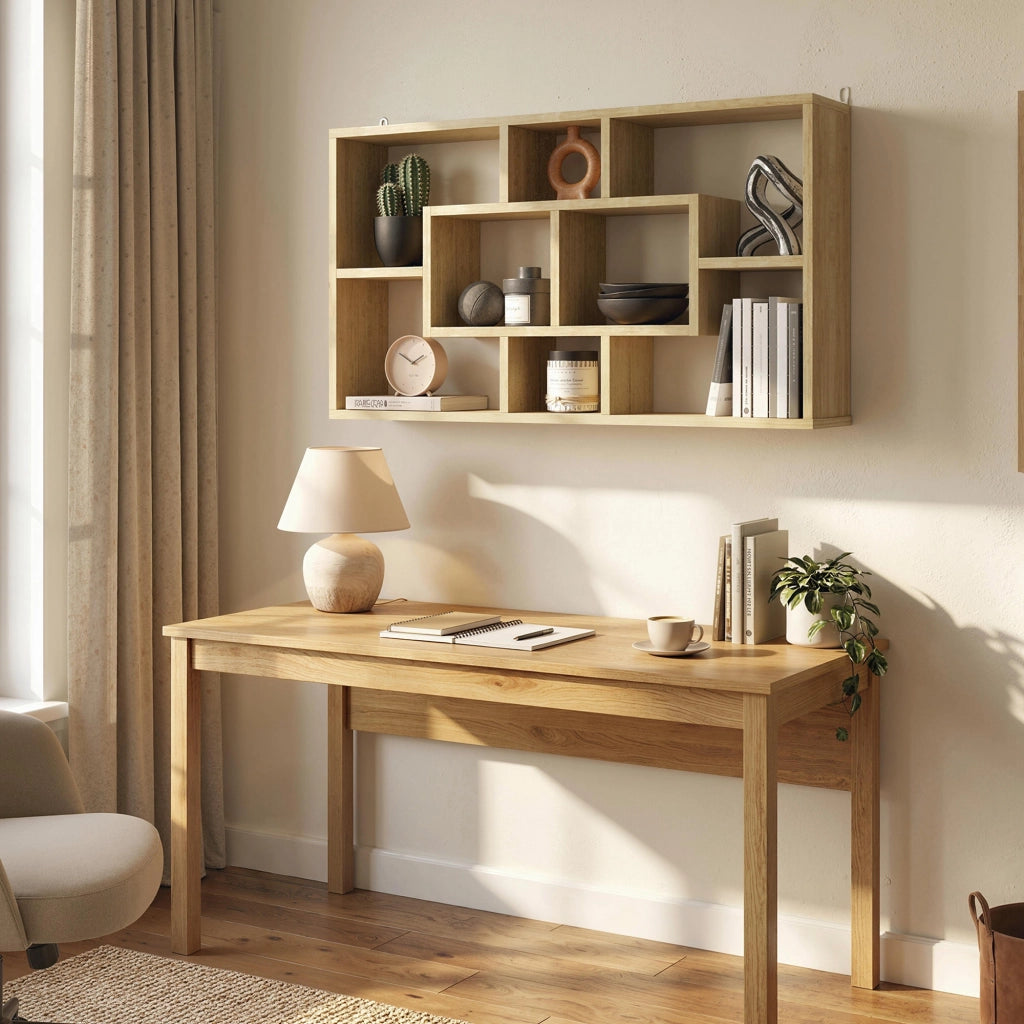 Libreria a Parete 8 Cubi ¨C zephmum ¨C 85x14.5x47.5 cm Rovere