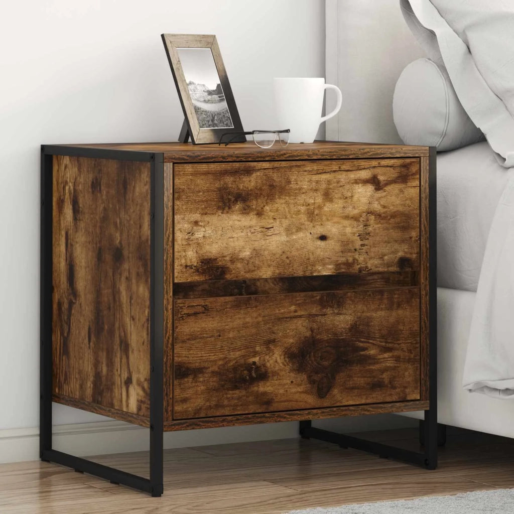 Comodino Quercia Fumosa 50 x 39.5 x 50 cm Legno multistrato 886682