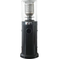 STUFA GAS GPL SHORT ROUND PATIO FLAME DOMUS - NERO KW 13 H.CM 136 + RUOTE