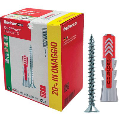 TASSELLO NYLON DUOPOWER S BIG BOX FISCHER - VITE TSP CAVA PZ DUOPOWER  6X30 S CF=PZ 100+20