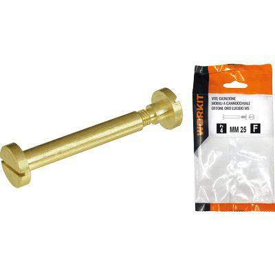 VITE GIUNZIONE MOBILI OTT ORO LUCIDO SELF WORKIT - CANNOCCHIALE MM 6 VITE M 5 MM 40 CF=PZ 4- 2 confezioni