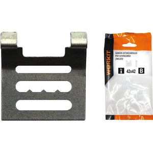 GANCIO ATTACCARULLO SELF WORKIT - X AVVOLGIBILI ZINCATO MM 42X42 CF=PZ 2- 5 confezioni
