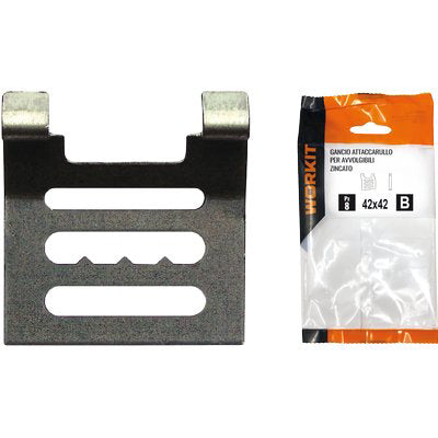 GANCIO ATTACCARULLO SELF WORKIT - X AVVOLGIBILI ZINCATO MM 42X42 CF=PZ 2- 5 confezioni