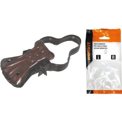 PINZA BAROCCO X ANELLO TENDA SELF WORKIT - ACCIAIO BRONZATO + ARCO CF=PZ 8- 5 confezioni