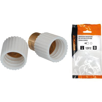 MENSOLINA REGGIPIANO DA AVVITARE SELF WORKIT - OTTONE/GOMMA BIANCA MM 12X12 CF=PZ 10- 3 confezioni