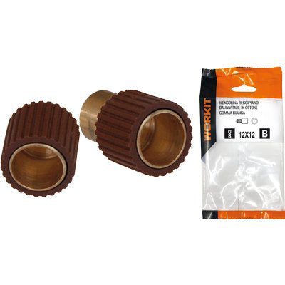 MENSOLINA REGGIPIANO DA AVVITARE SELF WORKIT - OTTONE/GOMMA NOCE MM 12X12 CF=PZ 10- 3 confezioni