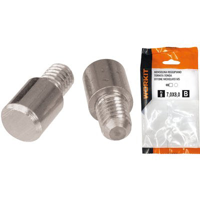 MENSOLINA REGGIPIANO TORNITA SELF WORKIT - TONDA OTT NIC MM 7X8 + PERNO M5 CF=PZ 12- 3 confezioni
