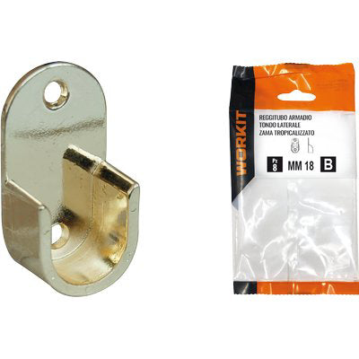 REGGITUBO ARMADIO TONDO LATERALE SELF WORKIT - ZAMA OTTONE LUCIDO TUBO MM 18 CF=PZ 2- 3 confezioni