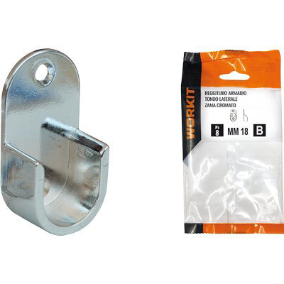 REGGITUBO ARMADIO TONDO LATERALE SELF WORKIT - ZAMA CROMATO TUBO MM 18 CF=PZ 2- 3 confezioni