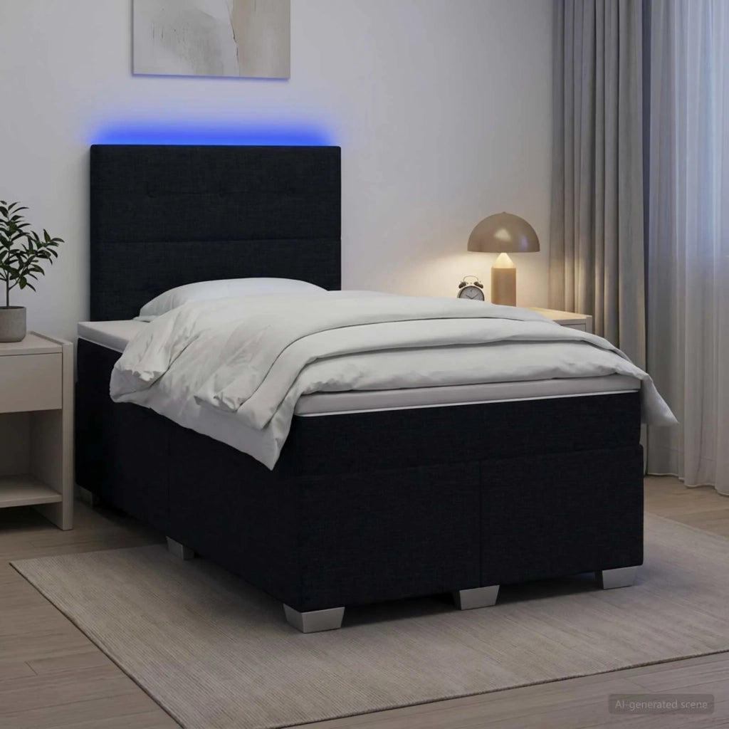 Letto box spring con materasso Nero 120 x 200 cm Tessuto 3454847