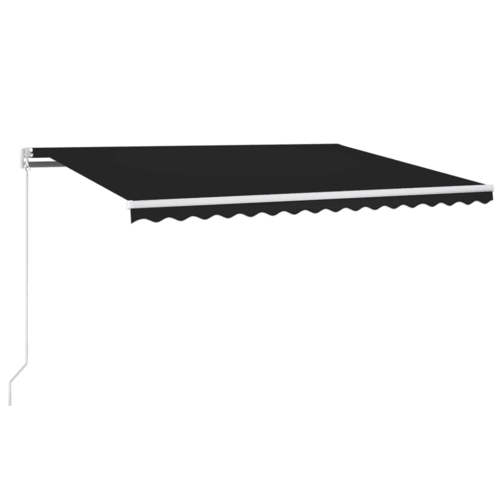 Tenda da Sole Retrattile Manuale con LED 400x350 cm Antracite 3068984