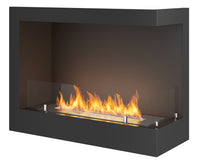 Camino a Bioetanolo da Incasso 60x45 cm Corner 600 Right Destro Nero con Vetro