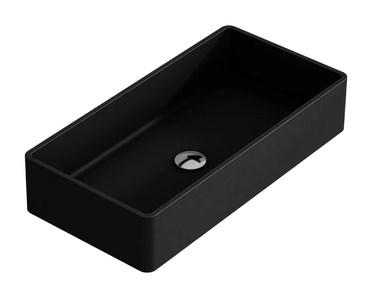 Lavabo da appoggio Solid Surface ORIHUELA - nero