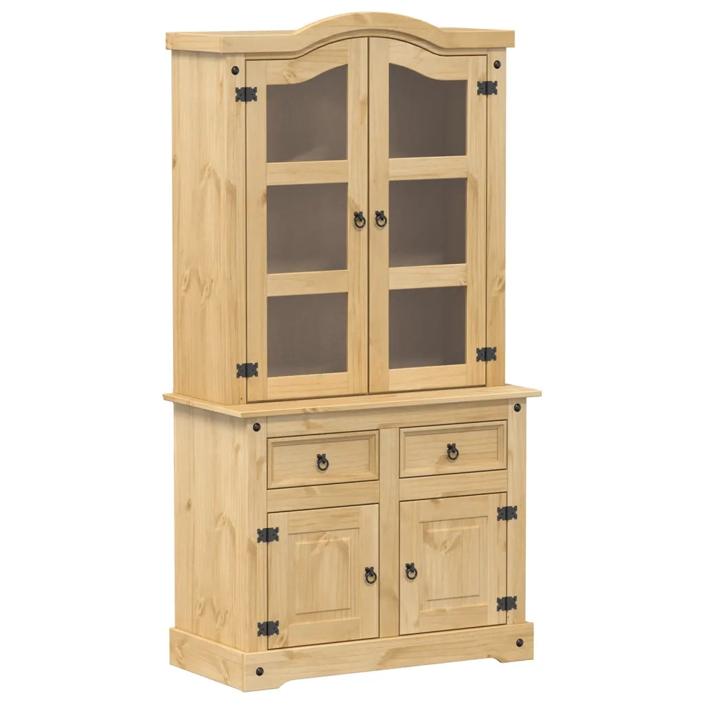 Vetrina Corona 100x48,5x179 cm in Legno Massello di Pino 4005681