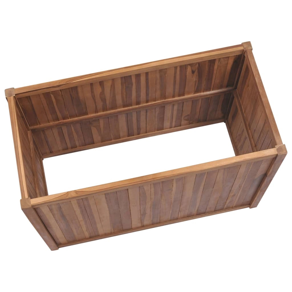 Fioriera rialzata per piante e fiori giardino 100 x 50 x 50 cm legno massello di teak 02_0000899