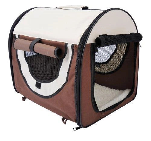 TRASPORTINO PER CANI E GATTI PIEGHEVOLE 61 X 46 X 51 CM COLORE CAFFÈ