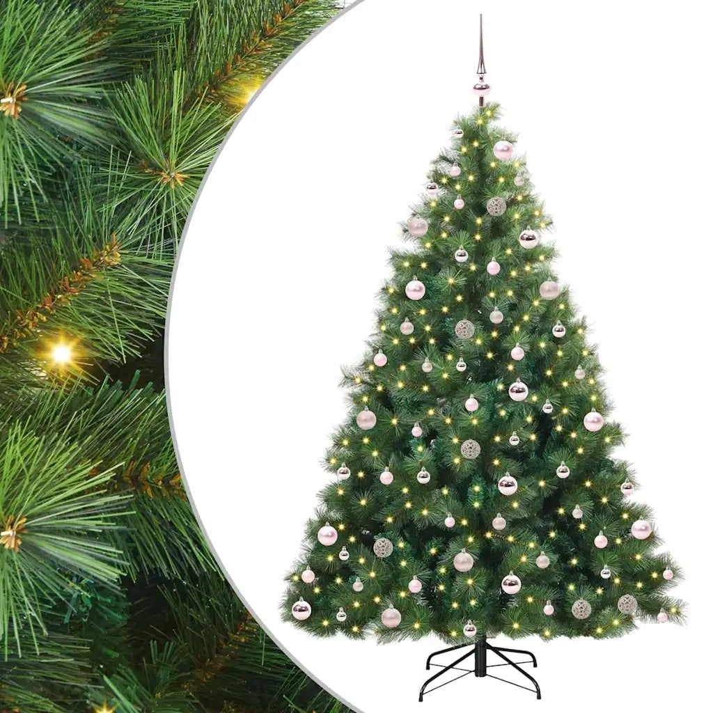 Albero di Natale artificiale con 300 LED Verde 210 cm PE e PVC
