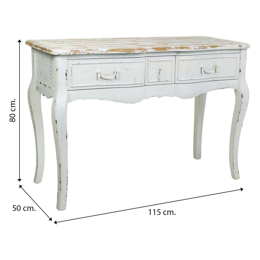 Mobile da ingresso in legno laccato bianco 115x50x80h