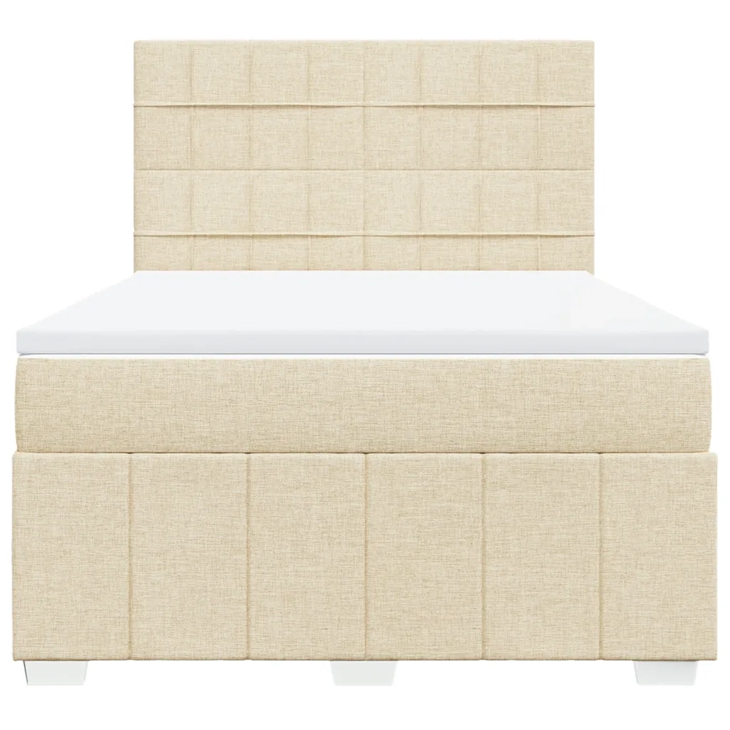 Giroletto a Molle con Materasso Crema 160x200 cm in Tessuto 3291724