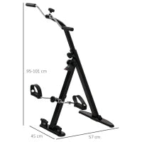 Cyclette per Riabilitazione Gambe e Braccia Pieghevole, Schermo LCD e Altezza Manubrio Regolabile, Nero