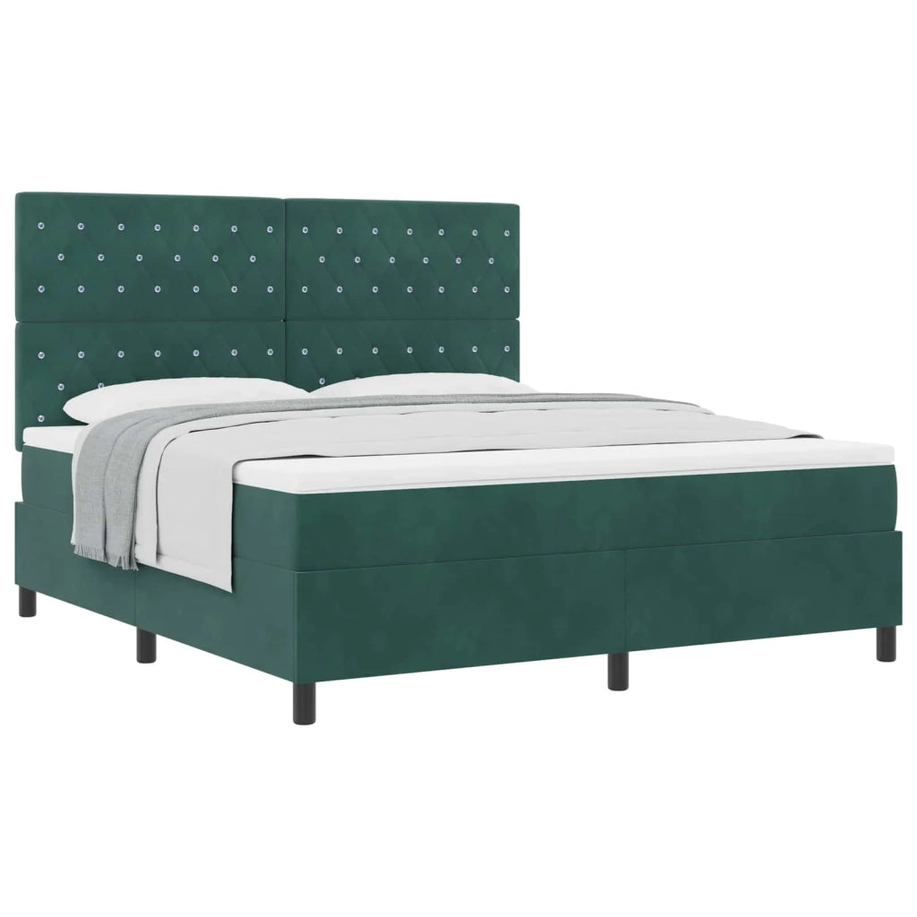 Letto a molle con materasso Verde Scuro 180 x 200 cm Velluto 3339785