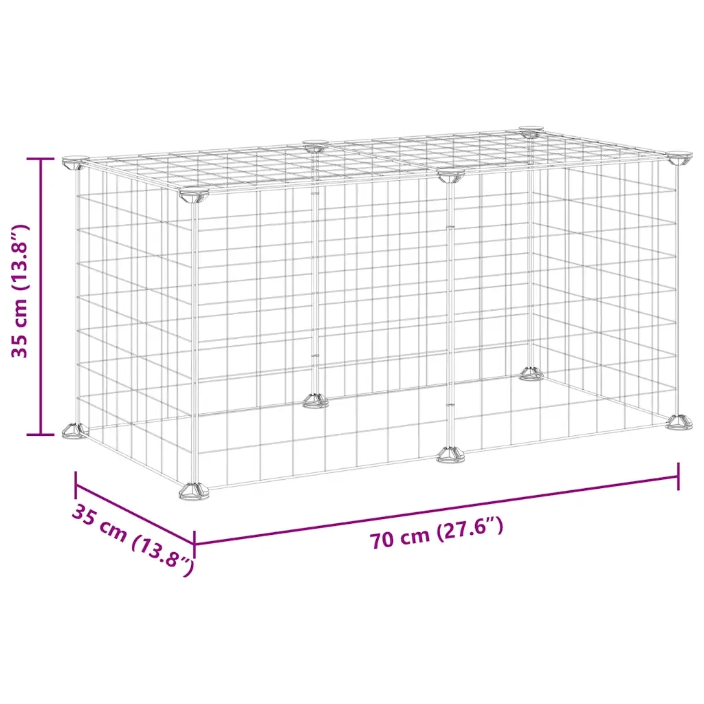 Gabbia per Animali Domestici 8 Pannelli Nero 35x35 cm Acciaio CFW9338146