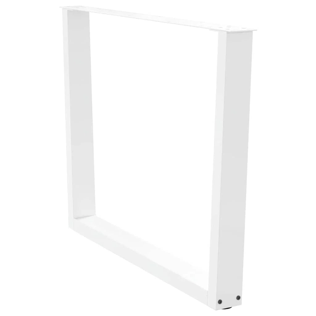 Set di 2 gambe per tavolo da pranzo a forma di V 100 x 72 cm con piedini regolabili stile moderno acciaio bianco 02_0056943