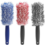 Pacco da 3 pezzi di spazzola per ruote, spazzola per ruote premium a microfibra, spazzola per pulizia ruote, spazzola per ruote, spazzola per ruote sottile, spazzola per ruote a microfibra per la pulizia delle ruote di auto e motociclette