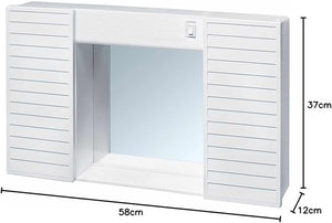 MOBILETTO DA BAGNO SIMPATY bianco con specchio e contenitore cm. 58x12x37 h