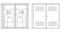 Cassetta da esterno per 2 bombole gas da 15 kg in lamiera zincata – 90x98x42 cm