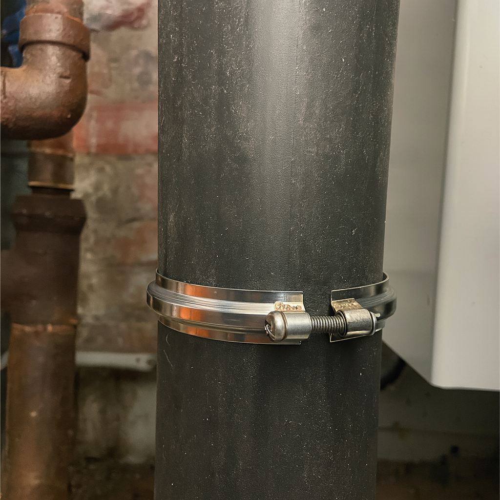 Fascetta di bloccaggio Ø 300 mm in acciaio inox per tubi